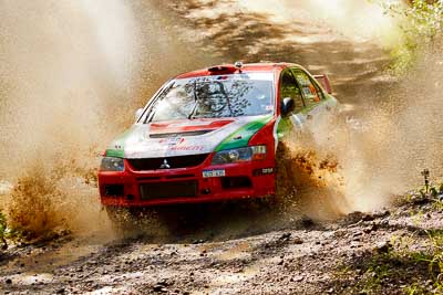 12;12;14-May-2011;APRC;Asia-Pacific-Rally-Championship;Australia;Bosowa-Rally-Team;Hade-Mboi;IROQ;Imbil;International-Rally-Of-Queensland;Mitsubishi-Lancer-Evolution-IX;QLD;Queensland;Subhan-Aksa;Sunshine-Coast;auto;motorsport;racing;telephoto;water-splash