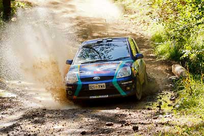 14;14;14-May-2011;APRC;Asia-Pacific-Rally-Championship;Australia;Daymon-Nicoli;Ford-Fiesta-ST;IROQ;Imbil;International-Rally-Of-Queensland;QLD;Queensland;Razvan-Vlad;Sunshine-Coast;auto;motorsport;racing;telephoto;water-splash