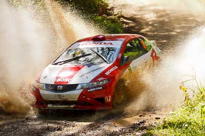 23;14-May-2011;23;ARC;Australia;Australian-Rally-Championship;Eli-Evans;Glen-Weston;Honda-Civic-Type-R;IROQ;Imbil;International-Rally-Of-Queensland;QLD;Queensland;Sunshine-Coast;auto;motorsport;racing;telephoto