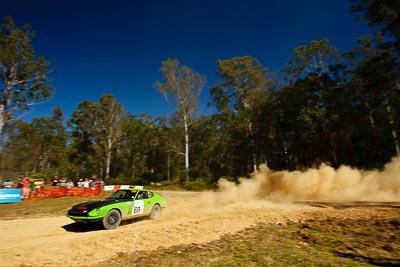 69;14-May-2011;69;Australia;Australian-Classic-Rally-Championship;Datsun-260Z;IROQ;Imbil;International-Rally-Of-Queensland;Mark-Neary;QLD;Queensland;Richard-Galley;Sunshine-Coast;auto;motorsport;racing;special-stage;wide-angle