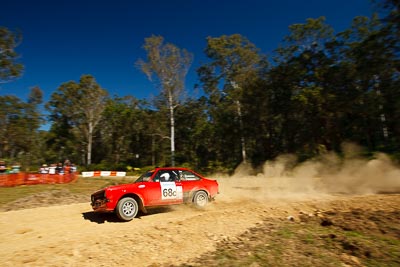 68;14-May-2011;68;Australia;Australian-Classic-Rally-Championship;Ford-Escort-RS1800;IROQ;Imbil;International-Rally-Of-Queensland;Lisa-Dunkerton;QLD;Queensland;Ross-Dunkerton;Sunshine-Coast;auto;motorsport;racing;special-stage;wide-angle