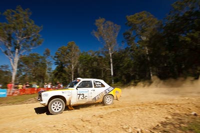 73;14-May-2011;73;Australia;Australian-Classic-Rally-Championship;Ford-Escort-Mk-I;IROQ;Imbil;International-Rally-Of-Queensland;John-Hills;Mike-Tuckey;QLD;Queensland;Sunshine-Coast;auto;motorsport;racing;special-stage;wide-angle