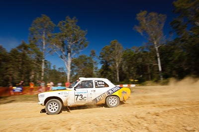 73;14-May-2011;73;Australia;Australian-Classic-Rally-Championship;Ford-Escort-Mk-I;IROQ;Imbil;International-Rally-Of-Queensland;John-Hills;Mike-Tuckey;QLD;Queensland;Sunshine-Coast;auto;motorsport;racing;special-stage;wide-angle