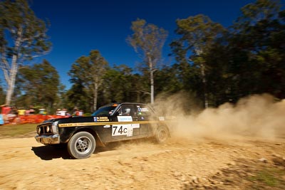 74;14-May-2011;Australia;Australian-Classic-Rally-Championship;Dave-Thompson;Ford-Falcon-XY-GT;IROQ;Imbil;International-Rally-Of-Queensland;Matthew-Sanders;QLD;Queensland;Sunshine-Coast;auto;motorsport;racing;special-stage;wide-angle
