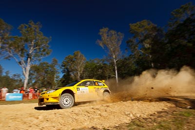 4;14-May-2011;4;APRC;Alister-McRae;Asia-Pacific-Rally-Championship;Australia;Bill-Hayes;IROQ;Imbil;International-Rally-Of-Queensland;Proton-Motorsports;Proton-Satria-Neo-S2000;QLD;Queensland;Sunshine-Coast;auto;motorsport;racing;special-stage;wide-angle