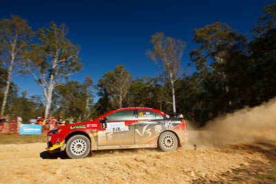 5;14-May-2011;5;APRC;Asia-Pacific-Rally-Championship;Australia;IROQ;Ieuan-Thomas;Imbil;International-Rally-Of-Queensland;Mark-Higgins;Mitsubishi-Lancer-Evolution-X;QLD;Queensland;Soueast-Motor-Kumho-Team;Sunshine-Coast;auto;motorsport;racing;special-stage;wide-angle