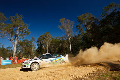 7;14-May-2011;7;APRC;Asia-Pacific-Rally-Championship;Australia;David-Green;IROQ;Imbil;International-Rally-Of-Queensland;Mitsubishi-Lancer-Evolution-IX;Nathan-Quinn;QLD;Queensland;Sunshine-Coast;auto;motorsport;racing;special-stage;wide-angle