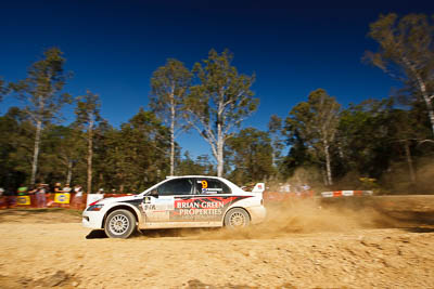 9;14-May-2011;9;APRC;Asia-Pacific-Rally-Championship;Australia;Brian-Green;Fleur-Pedersen;IROQ;Imbil;International-Rally-Of-Queensland;Mitsubishi-Lancer-Evolution-IX;QLD;Queensland;Sunshine-Coast;auto;motorsport;racing;special-stage;wide-angle