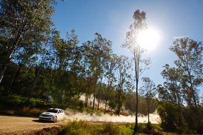 10;10;14-May-2011;APRC;Asia-Pacific-Rally-Championship;Australia;Daniel-Palau;IROQ;Imbil;International-Rally-Of-Queensland;Possum-Bourne-Motorsport;QLD;Queensland;Subaru-Impreza-WRX-STI;Sunshine-Coast;Thierry-Song;auto;motorsport;racing;sky;special-stage;sun;wide-angle