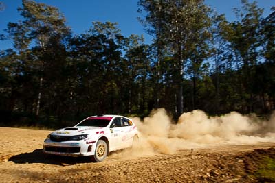 10;10;14-May-2011;APRC;Asia-Pacific-Rally-Championship;Australia;Daniel-Palau;IROQ;Imbil;International-Rally-Of-Queensland;Possum-Bourne-Motorsport;QLD;Queensland;Subaru-Impreza-WRX-STI;Sunshine-Coast;Thierry-Song;auto;motorsport;racing;special-stage;wide-angle