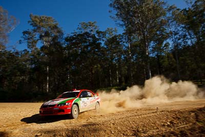 12;12;14-May-2011;APRC;Asia-Pacific-Rally-Championship;Australia;Bosowa-Rally-Team;Hade-Mboi;IROQ;Imbil;International-Rally-Of-Queensland;Mitsubishi-Lancer-Evolution-IX;QLD;Queensland;Subhan-Aksa;Sunshine-Coast;auto;motorsport;racing;special-stage;wide-angle