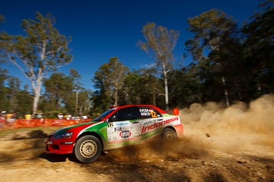 12;12;14-May-2011;APRC;Asia-Pacific-Rally-Championship;Australia;Bosowa-Rally-Team;Hade-Mboi;IROQ;Imbil;International-Rally-Of-Queensland;Mitsubishi-Lancer-Evolution-IX;QLD;Queensland;Subhan-Aksa;Sunshine-Coast;auto;motorsport;racing;special-stage;wide-angle