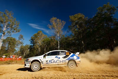 22;14-May-2011;22;ARC;Australia;Australian-Rally-Championship;IROQ;Imbil;International-Rally-Of-Queensland;John-McCarthy;Mitsubishi-Lancer-Evolution-X;QLD;Queensland;Sachs-Rally-Team;Steven-Shepheard;Sunshine-Coast;auto;motorsport;racing;special-stage;wide-angle