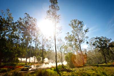 25;14-May-2011;25;ARC;Australia;Australian-Rally-Championship;Hugh-Reardon‒Smith;IROQ;Imbil;International-Rally-Of-Queensland;John-Goasdoue;Mitsubishi-Lancer-Evolution-VI;QLD;Queensland;Sunshine-Coast;auto;motorsport;racing;sky;special-stage;sun;wide-angle