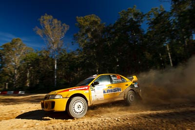 29;14-May-2011;29;ARC;Australia;Australian-Rally-Championship;Derek-Reynolds;IROQ;Imbil;International-Rally-Of-Queensland;Mitsubishi-Lancer-Evolution-V;QLD;Queensland;Ray-Baker;Sunshine-Coast;auto;motorsport;racing;special-stage;wide-angle