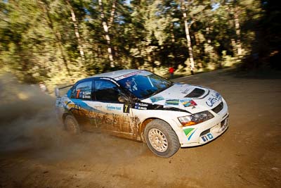 7;14-May-2011;7;APRC;Asia-Pacific-Rally-Championship;Australia;David-Green;IROQ;Imbil;International-Rally-Of-Queensland;Mitsubishi-Lancer-Evolution-IX;Nathan-Quinn;QLD;Queensland;Sunshine-Coast;auto;motorsport;racing;special-stage;wide-angle