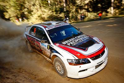 9;14-May-2011;9;APRC;Asia-Pacific-Rally-Championship;Australia;Brian-Green;Fleur-Pedersen;IROQ;Imbil;International-Rally-Of-Queensland;Mitsubishi-Lancer-Evolution-IX;QLD;Queensland;Sunshine-Coast;auto;motorsport;racing;special-stage;wide-angle