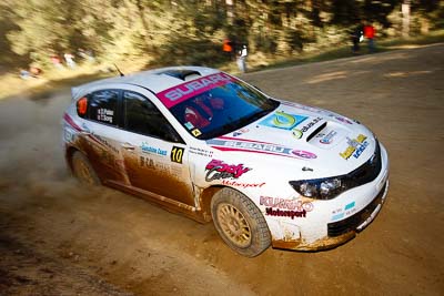 10;10;14-May-2011;APRC;Asia-Pacific-Rally-Championship;Australia;Daniel-Palau;IROQ;Imbil;International-Rally-Of-Queensland;Possum-Bourne-Motorsport;QLD;Queensland;Subaru-Impreza-WRX-STI;Sunshine-Coast;Thierry-Song;auto;motorsport;racing;special-stage;wide-angle