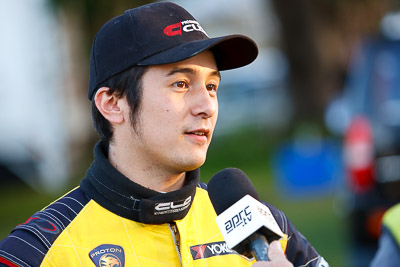 14-May-2011;APRC;Akira-Bamba;Asia-Pacific-Rally-Championship;Australia;IROQ;Imbil;International-Rally-Of-Queensland;QLD;Queensland;Sunshine-Coast;auto;interview;motorsport;portrait;racing;service-park;telephoto