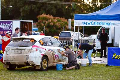 10;10;14-May-2011;APRC;Asia-Pacific-Rally-Championship;Australia;Daniel-Palau;IROQ;Imbil;International-Rally-Of-Queensland;Possum-Bourne-Motorsport;QLD;Queensland;Subaru-Impreza-WRX-STI;Sunshine-Coast;Thierry-Song;auto;motorsport;racing;service-park;telephoto