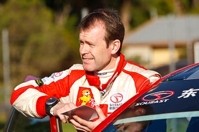 15-May-2011;APRC;Asia-Pacific-Rally-Championship;Australia;IROQ;Ieuan-Thomas;Imbil;International-Rally-Of-Queensland;QLD;Queensland;Sunshine-Coast;auto;motorsport;portrait;racing;service-park;telephoto