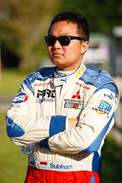 15-May-2011;APRC;Asia-Pacific-Rally-Championship;Australia;IROQ;Imbil;International-Rally-Of-Queensland;QLD;Queensland;Subhan-Aksa;Sunshine-Coast;auto;motorsport;portrait;racing;service-park;telephoto