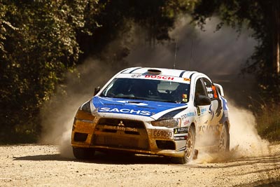 22;15-May-2011;22;ARC;Australia;Australian-Rally-Championship;IROQ;Imbil;International-Rally-Of-Queensland;John-McCarthy;Mitsubishi-Lancer-Evolution-X;QLD;Queensland;Sachs-Rally-Team;Steven-Shepheard;Sunshine-Coast;auto;motorsport;racing;special-stage;telephoto