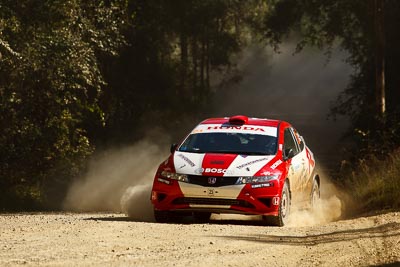 23;15-May-2011;23;ARC;Australia;Australian-Rally-Championship;Eli-Evans;Glen-Weston;Honda-Civic-Type-R;IROQ;Imbil;International-Rally-Of-Queensland;QLD;Queensland;Sunshine-Coast;auto;motorsport;racing;special-stage;telephoto