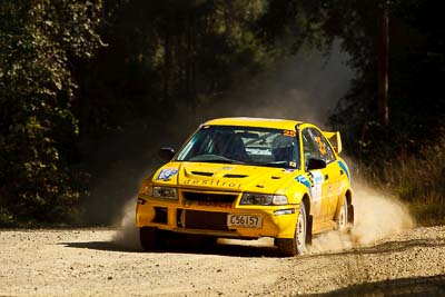 25;15-May-2011;25;ARC;Australia;Australian-Rally-Championship;Hugh-Reardon‒Smith;IROQ;Imbil;International-Rally-Of-Queensland;John-Goasdoue;Mitsubishi-Lancer-Evolution-VI;QLD;Queensland;Sunshine-Coast;auto;motorsport;racing;special-stage;telephoto