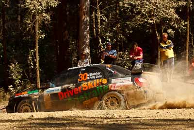 30;15-May-2011;30;ARC;Australia;Australian-Rally-Championship;DSA-Motorsport;IROQ;Imbil;International-Rally-Of-Queensland;Mark-Butcher;QLD;Queensland;Subaru-Impreza-WRX;Sunshine-Coast;Warren-Phillip‒Clarke;auto;motorsport;racing;special-stage;telephoto