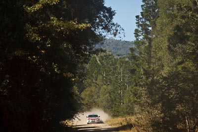 9;15-May-2011;9;APRC;Asia-Pacific-Rally-Championship;Australia;Brian-Green;Fleur-Pedersen;IROQ;Imbil;International-Rally-Of-Queensland;Mitsubishi-Lancer-Evolution-IX;QLD;Queensland;Sunshine-Coast;auto;motorsport;racing;special-stage;telephoto