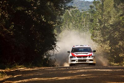 9;15-May-2011;9;APRC;Asia-Pacific-Rally-Championship;Australia;Brian-Green;Fleur-Pedersen;IROQ;Imbil;International-Rally-Of-Queensland;Mitsubishi-Lancer-Evolution-IX;QLD;Queensland;Sunshine-Coast;auto;motorsport;racing;special-stage;telephoto