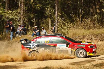 13;13;15-May-2011;APRC;Asia-Pacific-Rally-Championship;Australia;Hao-Yuan;Hongyu-Pan;IROQ;Imbil;International-Rally-Of-Queensland;Mitsubishi-Lancer-Evolution-X;QLD;Queensland;Soueast-Motor-Kumho-Team;Sunshine-Coast;auto;motorsport;racing;special-stage;telephoto