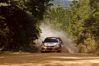 21;15-May-2011;21;ARC;Australia;Australian-Rally-Championship;IROQ;Imbil;International-Rally-Of-Queensland;Lee-Tierney;Mark-Pedder;Mitsubishi-Lancer-Evolution-IX;Pedders-Suspension;QLD;Queensland;Sunshine-Coast;auto;motorsport;racing;special-stage;telephoto