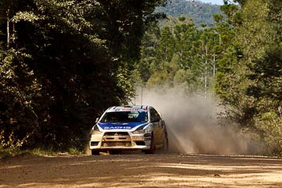 22;15-May-2011;22;ARC;Australia;Australian-Rally-Championship;IROQ;Imbil;International-Rally-Of-Queensland;John-McCarthy;Mitsubishi-Lancer-Evolution-X;QLD;Queensland;Sachs-Rally-Team;Steven-Shepheard;Sunshine-Coast;auto;motorsport;racing;special-stage;telephoto