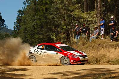 23;15-May-2011;23;ARC;Australia;Australian-Rally-Championship;Eli-Evans;Glen-Weston;Honda-Civic-Type-R;IROQ;Imbil;International-Rally-Of-Queensland;QLD;Queensland;Sunshine-Coast;auto;motorsport;racing;special-stage;telephoto