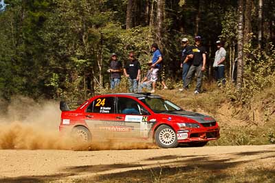 24;15-May-2011;24;ARC;Australia;Australian-Rally-Championship;Helen-Cheers;IROQ;Imbil;International-Rally-Of-Queensland;Michael-Boaden;Mitsubishi-Lancer-Evolution-IX;QLD;Queensland;Sunshine-Coast;auto;motorsport;racing;special-stage;telephoto