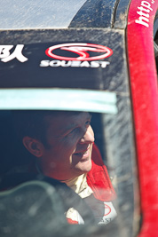 15-May-2011;APRC;Asia-Pacific-Rally-Championship;Australia;IROQ;Imbil;International-Rally-Of-Queensland;Mark-Higgins;QLD;Queensland;Sunshine-Coast;auto;in‒car;motorsport;portrait;racing;service-park;telephoto