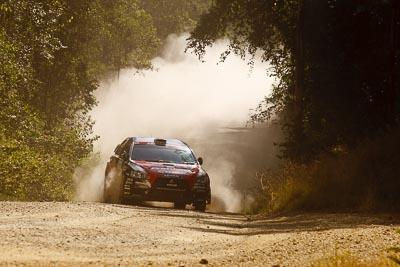 6;15-May-2011;6;APRC;Asia-Pacific-Rally-Championship;Australia;IROQ;Imbil;International-Rally-Of-Queensland;Mitsubishi-Lancer-Evolution-IX;Pertamina-Cusco-Racing;QLD;Queensland;Rifat-Sungkar;Scott-Beckwith;Sunshine-Coast;auto;motorsport;racing;special-stage;telephoto