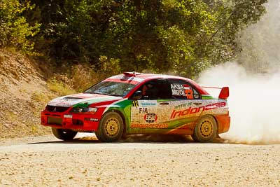 12;12;15-May-2011;APRC;Asia-Pacific-Rally-Championship;Australia;Bosowa-Rally-Team;Hade-Mboi;IROQ;Imbil;International-Rally-Of-Queensland;Mitsubishi-Lancer-Evolution-IX;QLD;Queensland;Subhan-Aksa;Sunshine-Coast;auto;motorsport;racing;special-stage;telephoto