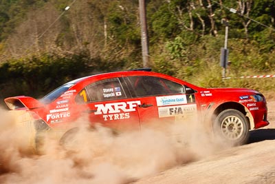 1;1;15-May-2011;APRC;Asia-Pacific-Rally-Championship;Australia;IROQ;Imbil;International-Rally-Of-Queensland;Katsu-Taguchi;Mark-Stacey;Mitsubishi-Lancer-Evolution-X;QLD;Queensland;Sunshine-Coast;Team-MRF;auto;motorsport;racing;special-stage;telephoto