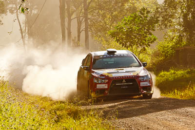 13;13;15-May-2011;APRC;Asia-Pacific-Rally-Championship;Australia;Hao-Yuan;Hongyu-Pan;IROQ;Imbil;International-Rally-Of-Queensland;Mitsubishi-Lancer-Evolution-X;QLD;Queensland;Soueast-Motor-Kumho-Team;Sunshine-Coast;auto;motorsport;racing;special-stage;telephoto