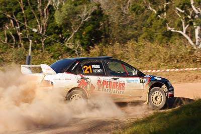 21;15-May-2011;21;ARC;Australia;Australian-Rally-Championship;IROQ;Imbil;International-Rally-Of-Queensland;Lee-Tierney;Mark-Pedder;Mitsubishi-Lancer-Evolution-IX;Pedders-Suspension;QLD;Queensland;Sunshine-Coast;auto;motorsport;racing;special-stage;telephoto