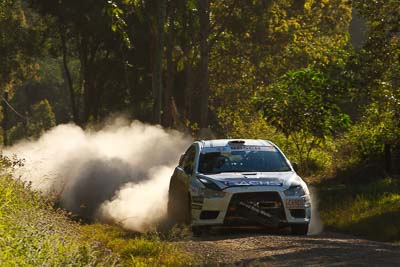 22;15-May-2011;22;ARC;Australia;Australian-Rally-Championship;IROQ;Imbil;International-Rally-Of-Queensland;John-McCarthy;Mitsubishi-Lancer-Evolution-X;QLD;Queensland;Sachs-Rally-Team;Steven-Shepheard;Sunshine-Coast;auto;motorsport;racing;special-stage;telephoto