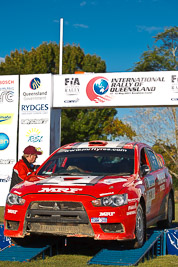 3;15-May-2011;3;APRC;Asia-Pacific-Rally-Championship;Australia;Gaurav-Gill;Glen-Macneall;IROQ;Imbil;International-Rally-Of-Queensland;Mitsubishi-Lancer-Evolution-X;QLD;Queensland;Sunshine-Coast;Team-MRF;auto;motorsport;podium;racing;telephoto