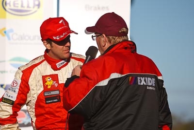 15-May-2011;APRC;Asia-Pacific-Rally-Championship;Australia;IROQ;Imbil;International-Rally-Of-Queensland;Mark-Higgins;QLD;Queensland;Sunshine-Coast;auto;motorsport;podium;portrait;racing;telephoto