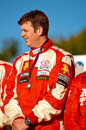 15-May-2011;APRC;Asia-Pacific-Rally-Championship;Australia;IROQ;Imbil;International-Rally-Of-Queensland;Mark-Higgins;QLD;Queensland;Sunshine-Coast;auto;motorsport;podium;portrait;racing;telephoto