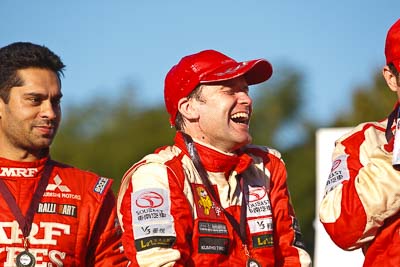 15-May-2011;APRC;Asia-Pacific-Rally-Championship;Australia;IROQ;Ieuan-Thomas;Imbil;International-Rally-Of-Queensland;QLD;Queensland;Sunshine-Coast;auto;motorsport;podium;portrait;racing;telephoto