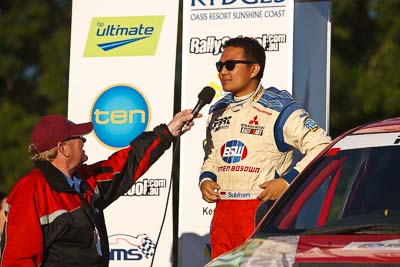 15-May-2011;APRC;Asia-Pacific-Rally-Championship;Australia;IROQ;Imbil;International-Rally-Of-Queensland;QLD;Queensland;Subhan-Aksa;Sunshine-Coast;auto;motorsport;podium;racing;telephoto