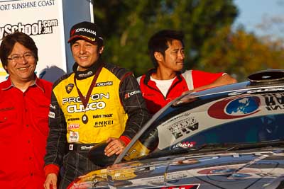 15-May-2011;APRC;Akira-Bamba;Asia-Pacific-Rally-Championship;Australia;IROQ;Imbil;International-Rally-Of-Queensland;QLD;Queensland;Sunshine-Coast;auto;motorsport;podium;portrait;racing;telephoto